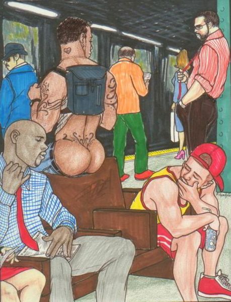 Lesbo pigtails gay subway